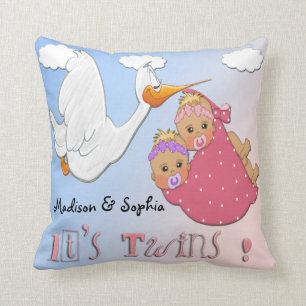 Twin Girls - Stork Keepomwille Pillow Kussen
