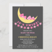 Twin Girls Teddy Bear Baby shower Kaart (Voorkant)