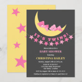 Twin Girls Teddy Bear Baby shower Kaart (Voorkant / Achterkant)