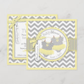 Twin Girls Tutus Chevron Print Baby shower Kaart (Voorkant / Achterkant)