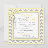 Twin Girls Tutus Chevron Print Baby shower Kaart (Achterkant)