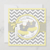 Twin Girls Tutus Chevron Print Baby shower Kaart (Voorkant)
