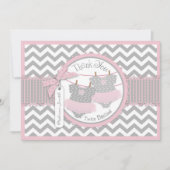 Twin Girsl Tutus Chevron print Hartelijk dank Bedankkaart (Voorkant)
