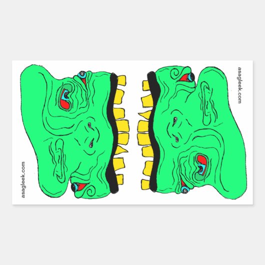 Twin Goblin hoofden Sticker (Voorkant)