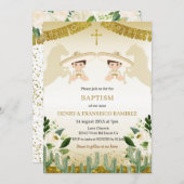 Twin Gold Fiesta Boy Baptism Niño Bautizo Kaart (Voorkant / Achterkant)