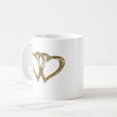 Twin Gold Hearts Valentijnsdag Mok (Voorkant links)