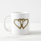 Twin Gold Hearts Valentijnsdag Mok (Links)