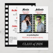 Twin Graduates Graduation Classic Film Red 2023 Kaart (Voorkant / Achterkant)