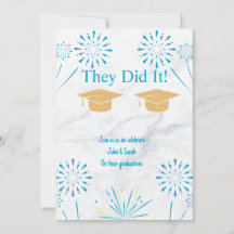 Twin Graduation Party Sparklers Afstuderen