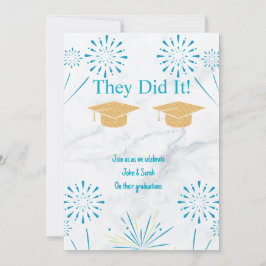 Twin Graduation Party Sparklers Afstuderen Feestdagenkaart