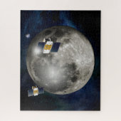 Twin Grail ruimtevaartuig in een baan om de maan. Legpuzzel (Verticaal)