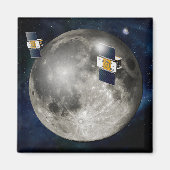 Twin Grail ruimtevaartuig in een baan om de maan. Magneet (Voorkant)