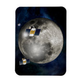 Twin Grail ruimtevaartuig in een baan om de maan. Magneet (Verticaal)