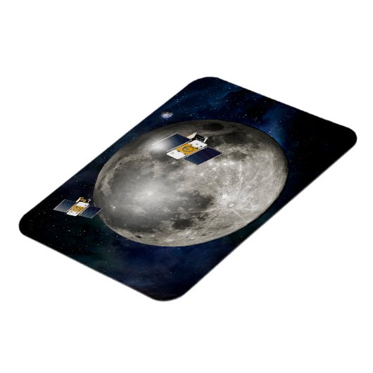 Twin Grail ruimtevaartuig in een baan om de maan. Magneet (Linkerzijde)