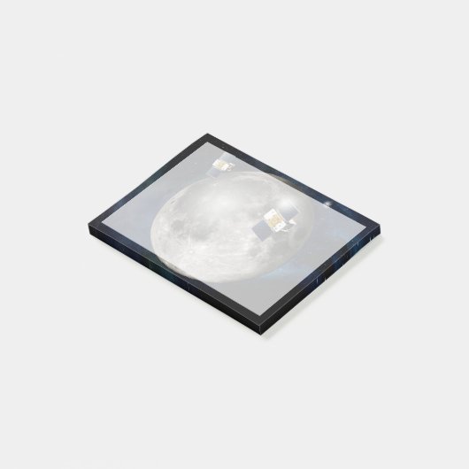 Twin Grail ruimtevaartuig in een baan om de maan. Post-it® Notes (Schuin)