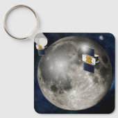 Twin Grail ruimtevaartuig in een baan om de maan. Sleutelhanger (Voorkant)