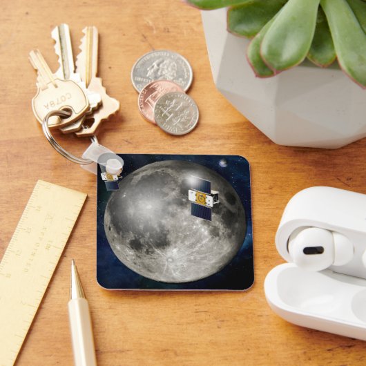 Twin Grail ruimtevaartuig in een baan om de maan. Sleutelhanger (Bureau)