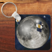 Twin Grail ruimtevaartuig in een baan om de maan. Sleutelhanger (Voorkant)