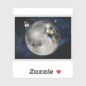 Twin Grail ruimtevaartuig in een baan om de maan. Sticker (Vel)