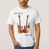 Twin Guitar Flame Collage T-shirt (Voorkant)