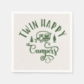 Twin Happy campers minimalistisch 1e verjaardag Servet (Voorkant)