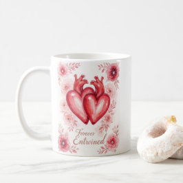 Twin Hearts Forever Enchanted Floral Koffiemok