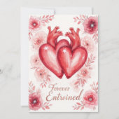 Twin Hearts Forever Enchanted Floral Print Bedankkaart (Voorkant)