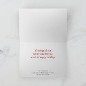 Twin Hearts Green Red Pattern-Kaart met Kerstmis Feestdagen Kaart (Binnen)