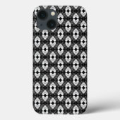 Twin Hearts op Black Pattern Case-Mate iPhone Case (Achterkant)