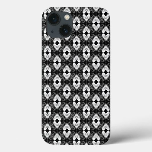 Twin Hearts op Black Pattern Case-Mate iPhone Case (Achterkant)