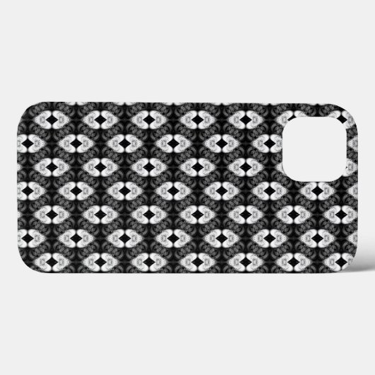 Twin Hearts op Black Pattern Case-Mate iPhone Case (Achterkant (horizontaal))