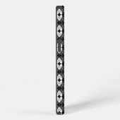 Twin Hearts op Black Pattern iPhone Hoesje (Rechterkant)