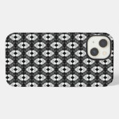Twin Hearts op Black Pattern iPhone Hoesje (Achterkant horizontaal)