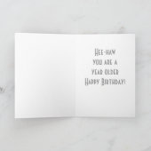 TWIN-HEE HAW JE BENT EEN JAAR OUDER-VERJAARDAG HUM KAART (Binnen)