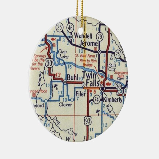 Twin Herfst Idaho  kaart Keramisch Ornament (Rechts)