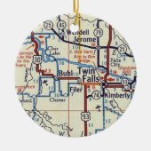 Twin Herfst Idaho  kaart Keramisch Ornament (Voorkant)