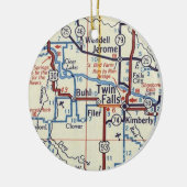 Twin Herfst Idaho  kaart Keramisch Ornament (Links)