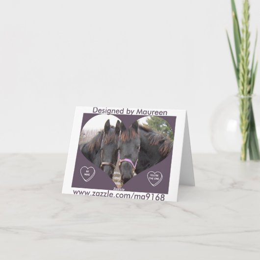 TWIN HORSES VALENTIJN FEESTDAGEN KAART (Achterkant)