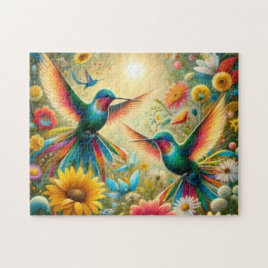 Twin Hummingbirds Sun Legpuzzel (Horizontaal)