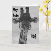TWIN HUMOR VERBAASDE GIRAFFE ZEGT "JOU" "40?" MIJN KAART (Gele Bloem)