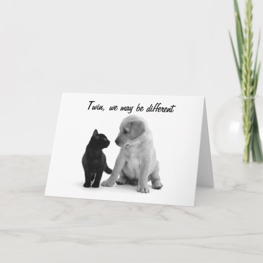 TWIN HUMOR = VERJAARDAG PLEZIER VOOR MIJN TWEELING KAART (Voorkant)