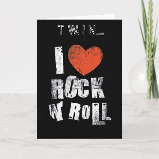 "TWIN" IK HOOR ROCK EN ROLL EN JULLIE VADERDAG KAART (Voorkant)