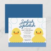 twin jongens ELKE LEEFTIJD rubber DUCKY VERJAARDAG Kaart (Voorkant / Achterkant)