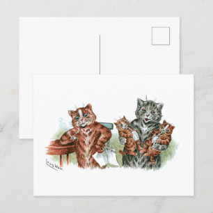Twin Kittens Cartoon Briefkaart