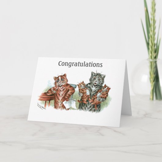 Twin Kittens Cartoon Kaart (Voorkant)