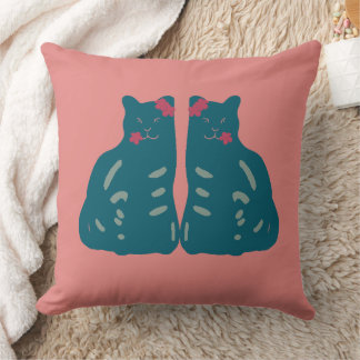 Twin Kittens Throw Pillow Kussen