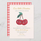 Twin kleine lieverdjes Cherry Eerste Verjaardag Kaart