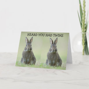 TWIN KONIJNTJES VOOR "JE NIEUWE TWIN BABY'S" KAART