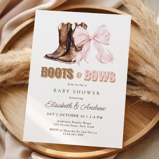 TWIN Laarzen & Strik Baby Shower Uitnodiging