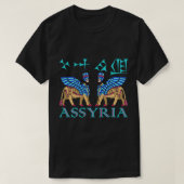 Twin Lamassu, met Assyrische Cuneiform Text Pullov T-shirt (Design voorkant)